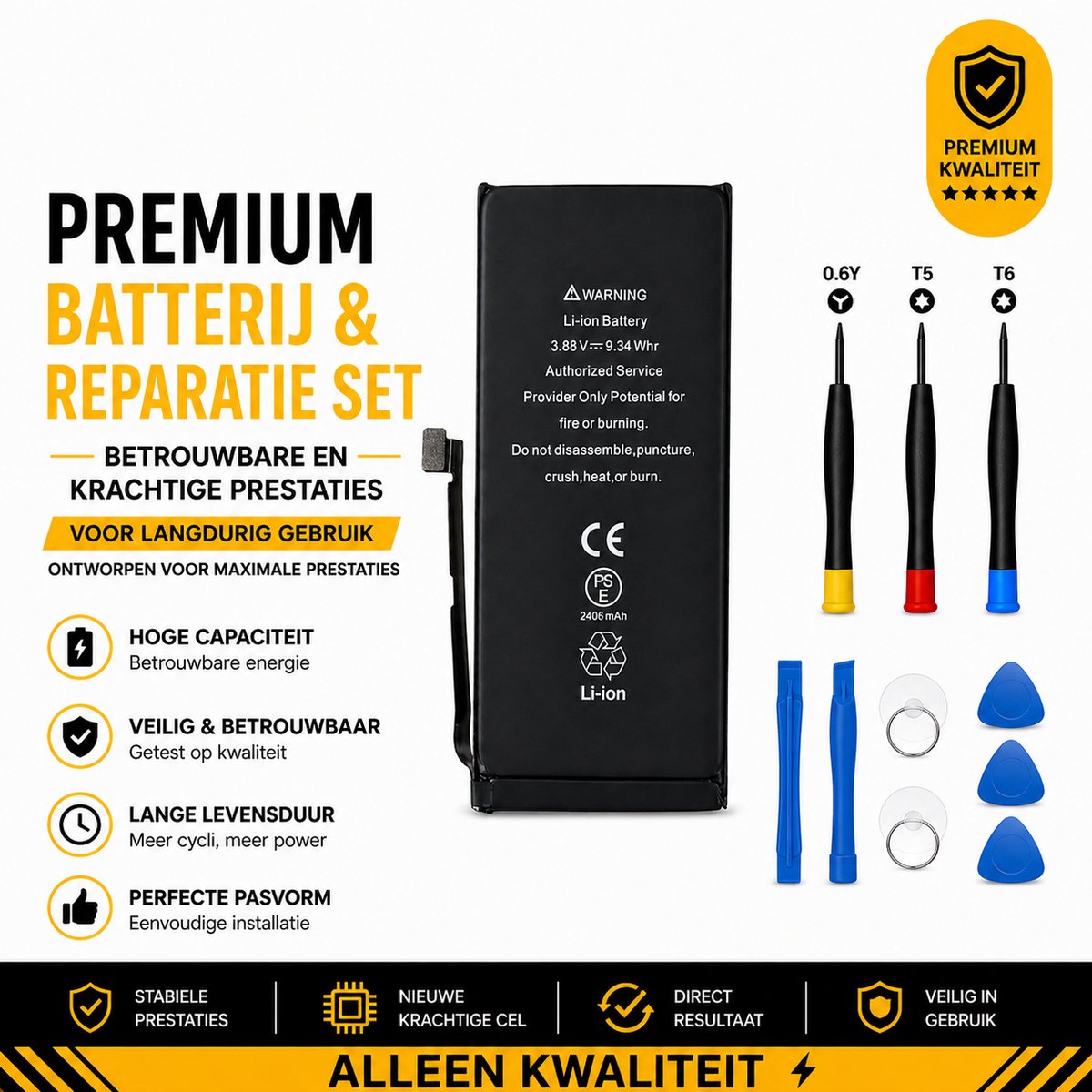 Compatible iPhone 7 Batterij/Accu Vervangende Batterij voor iPhone 7 (A1778) Kwaliteit A+ Met Plakstrips en Reparatie Gereedschap