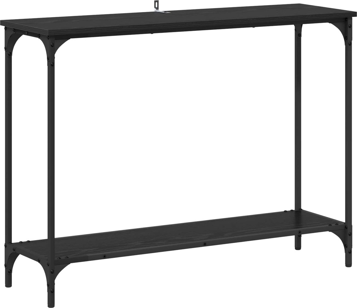 vidaXL Wandtafel - Zwart - eiken - 101 - x - 30.5 - x - 75 - cm - Bewerkt - hout Zwart eiken