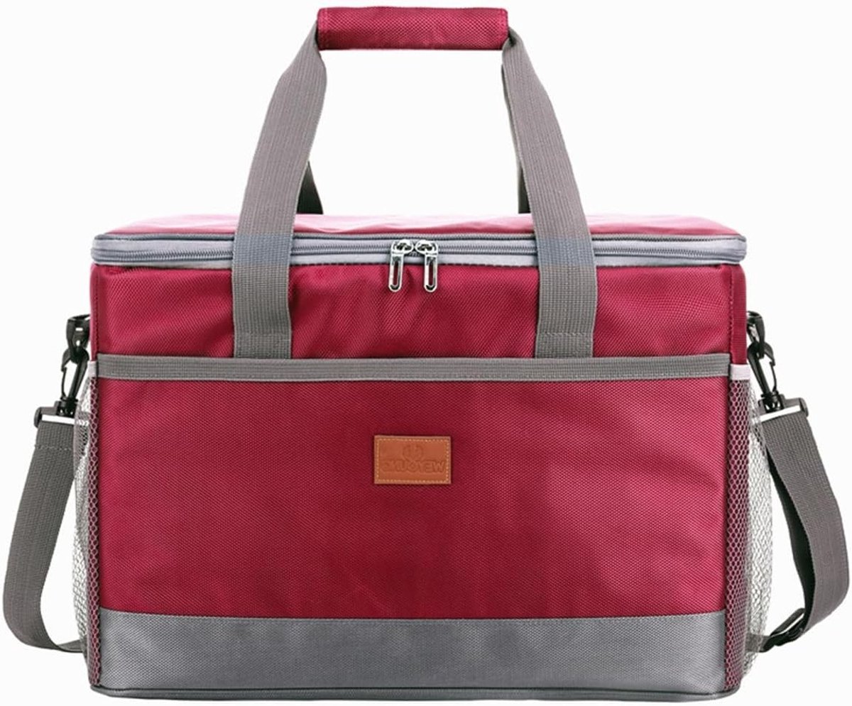 36L Vouwbare Thermal Lunch Bag - Isotherma Koeltas met Verstelbare Schouderband - Hoge Capaciteit voor Picknick - Barbecue - Kamperen - Reizen (Donkerblauw)