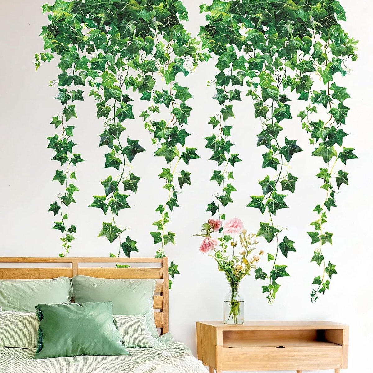 Groene Liana Wandstickers voor Planten - Decoratieve Wanddecoratie voor Badkamer, Woonkamer en Kantoor