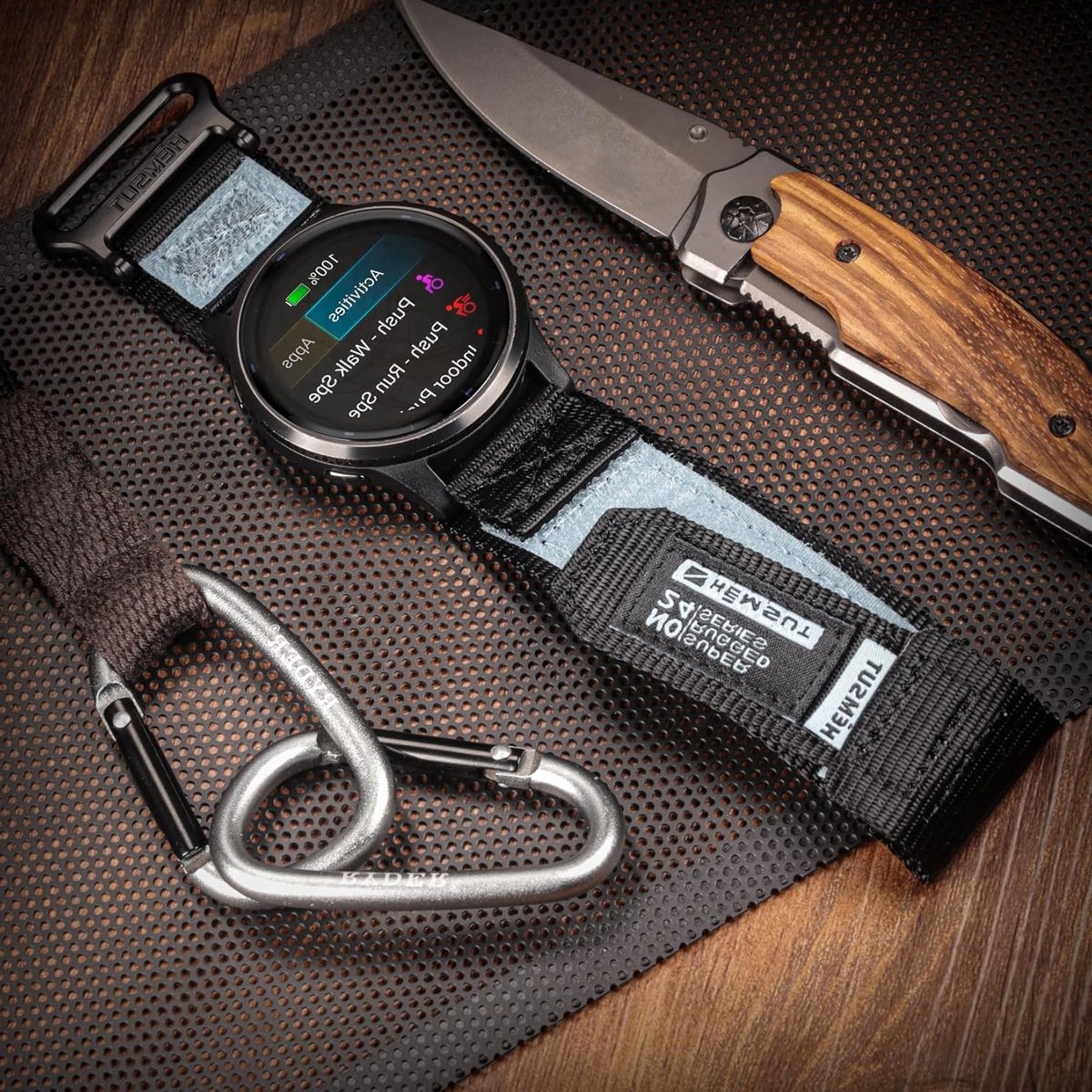 Duurzaam 22 mm Nylon Horlogebandje voor Garmin Vivoactive 4 en Forerunner 265-255, Sneldrogend en Slijtvast, Geschikt voor Mannen en Vrouwen