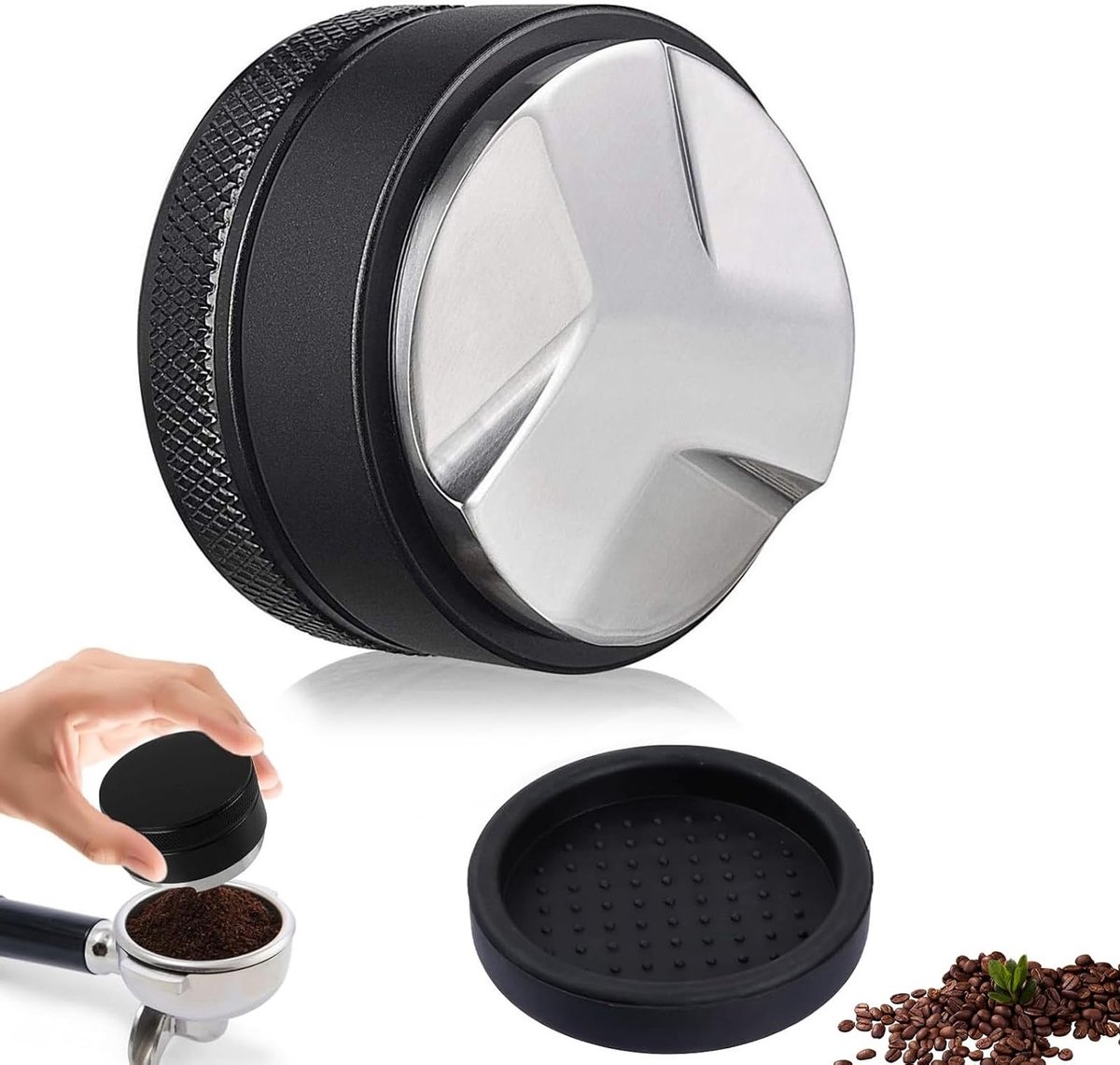 Professionele Espresso Distributor 58mm van RVS met Verstelbare Diepte Draagbare Koffie Dispenser en Filterhouder voor Perfecte Koffie Extractie