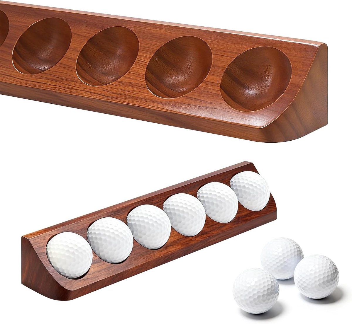 Houten Golfbal Display Case voor Muurmontage - Set van 2 voor Standaard Golfballen, Perfecte Presentatie en Opslag