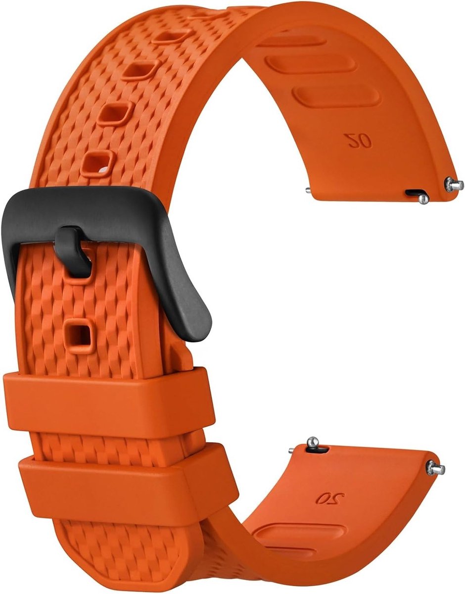 Stijlvolle Checkered Horlogeband van FKM Rubber, Vervangende Straps voor Mannen en Vrouwen, Snelle Sluiting, Geschikt voor 20mm en 22mm Horloges