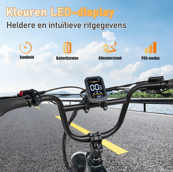 Maxtron Camel Elektrische Fiets–864Wh Accu–20×4.0 Inch Fatbike Banden–Actieradius tot 120 km–Geüpgrade Hydraulische Schijfremmen met Motoronderbreking–Verende Voorvork met Lock-out (Dubbele Modus) –Shimano 7 Versnellingen–Elektrische Stadsfiets–Groen — afbeelding 5