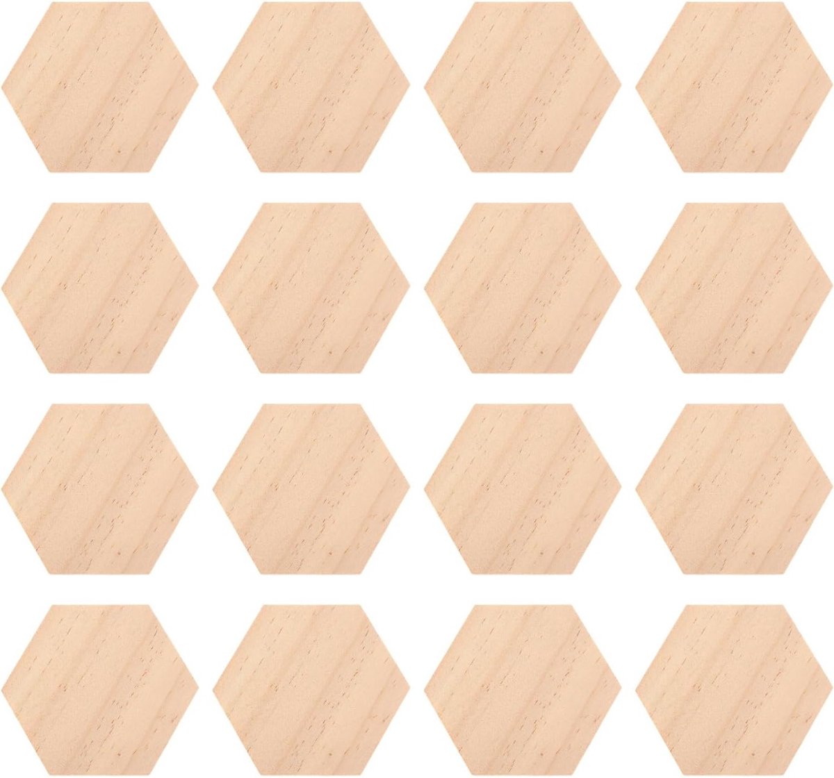 Onbewerkte Houten Halsvormen - 25 Stuks Hexagon Houten Schijven, Naamlabels met Gat voor Feesten, Bruiloften en Thuisdecoratie (9 cm)