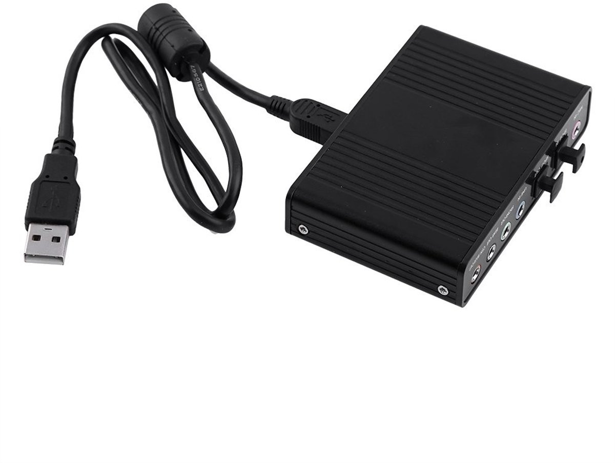 Allecto - USB Externe Geluidskaart - Digitale 6-kanaals Geluidskaart - Surround Geluid - Compact - Optische Audio - Geschikt voor Pc en Laptop