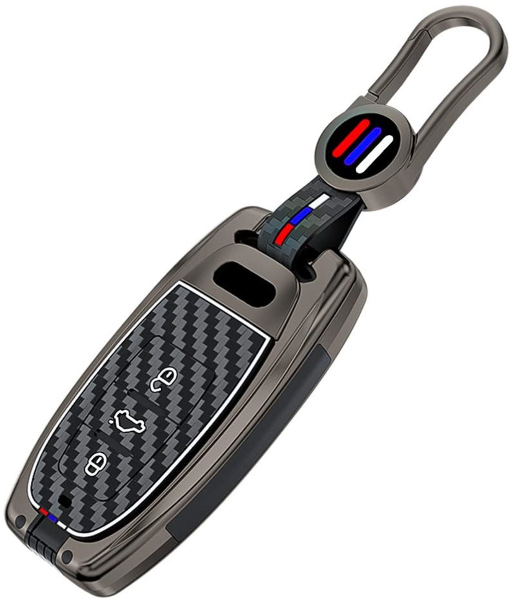 ONF3 - Sleutelhoes - Audi Sleutelbescherming - Luxe Carbon Fiber - Matte Kleur - Silicone Sleutelhanger - Geschikt voor Audi A3 A4 A5 A6 A7 S4 S...
