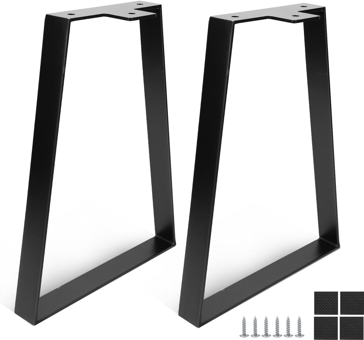 Allecto - Trapezoidale Tafelpoten - Zwart - Sterke Metalen Meubelpoot - 35cm - Ideaal voor DIY Tafelprojecten - Geschikt voor Binnen en Buiten