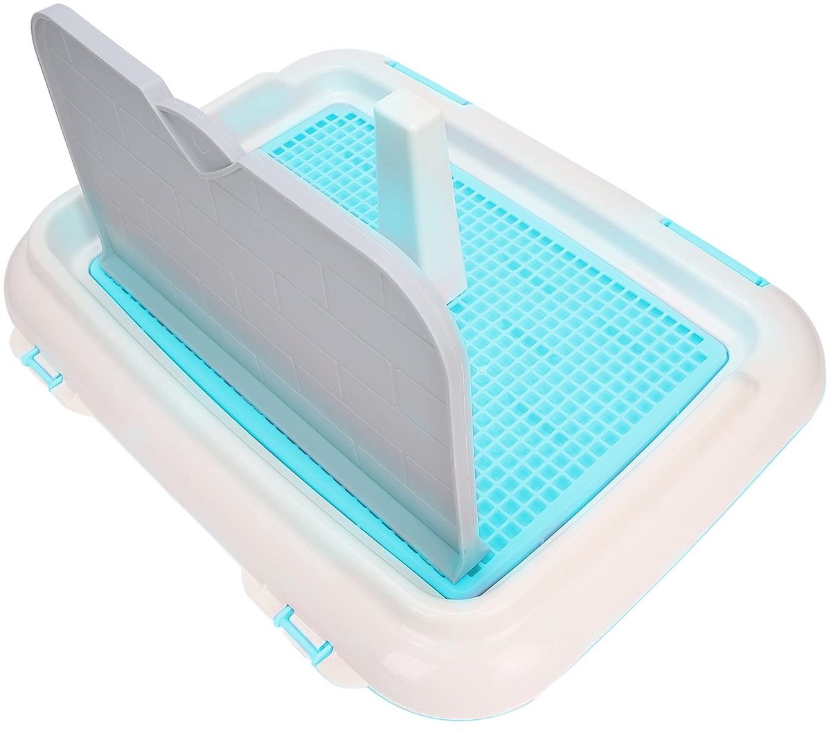 Allecto - Puppy Toilet - Indoor hondentoilet met kunstgras - Ideaal voor zindelijkheidstraining - Blauw - Compact formaat - Gemakkelijk schoon te