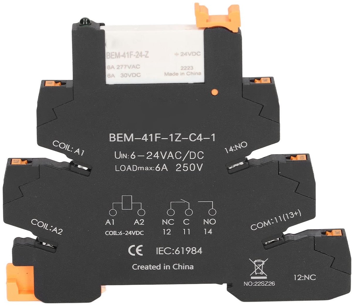 Ultra Dun Solid State Relay Module 6A 6V-24V - DIN Rail Montage