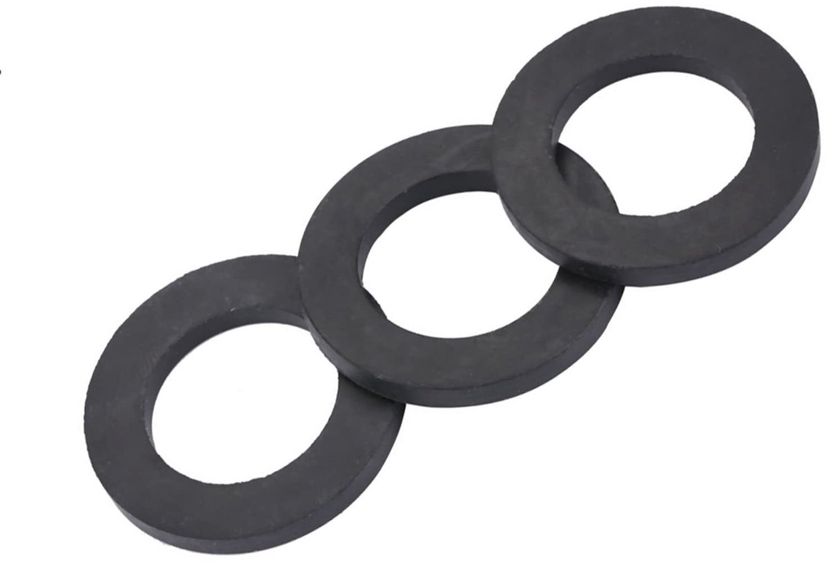Allecto - 12pcs Flat Rubber Washers - Rubber Seals - Perfect voor Taps en Douchekop - Zwart - Vervangingsonderdelen - Waterdicht - Geschikt voor Hy...
