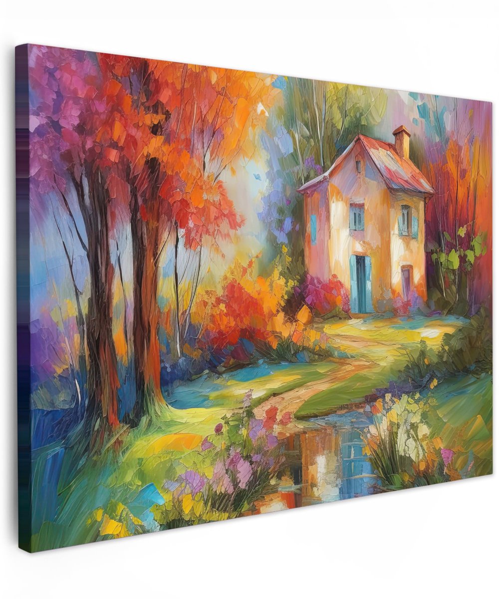 Allecto - Canvas Schilderij - Wanddecoratie - Kleurrijk - Olieverf - Kunst - Unieke afbeeldingen - Geschikt voor woonkamer en slaapkamer