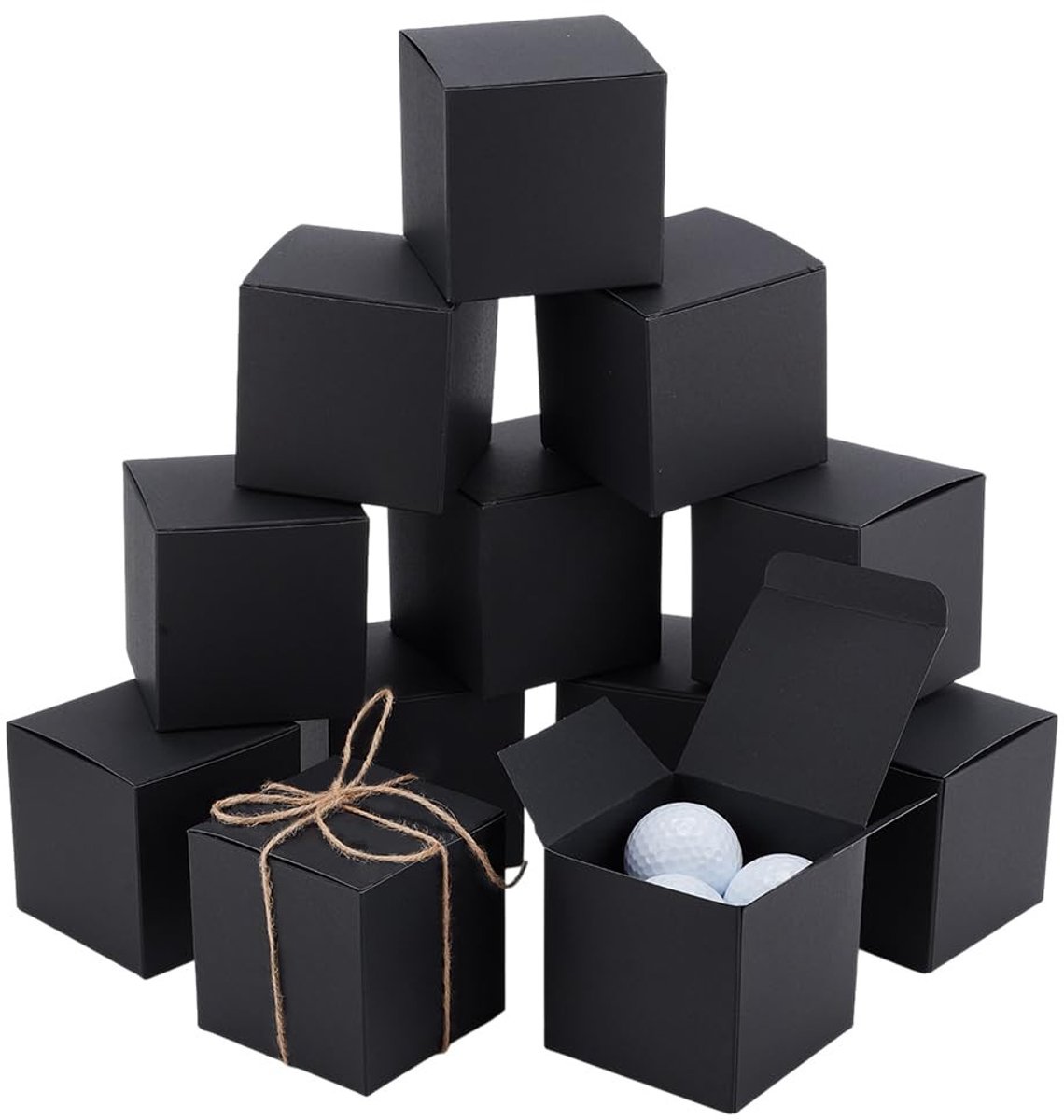 MTTProducts - Geschenkdozen - Cadeauverpakking - Opvouwbaar - Zwart - Kleine geschenkdozen - Voor bruiloften en feestelijkheden - 30 stuks