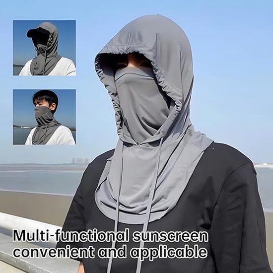 Deze set van 3 gezichtsmaskers met zonbescherming bevat een nekbeschermer, biedt bescherming tegen zon en UV-straling, is ademend, bedekt het hele hoofd en is unisex. Geschikt voor activiteiten zoals motorrijden en vissen. — afbeelding 3
