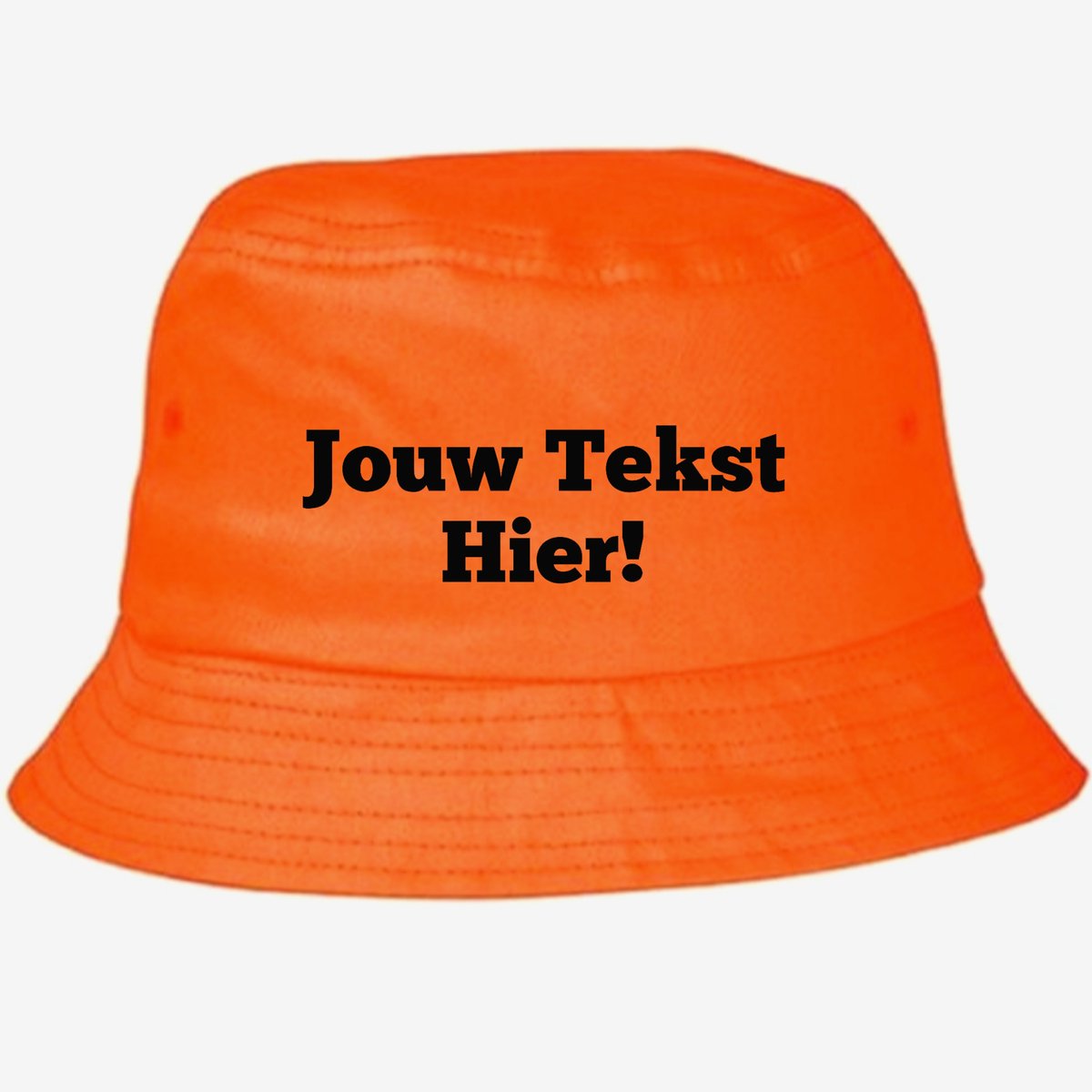 Oranje Bucket Hat Gepersonaliseerd met tekst - Bedrukt met jouw tekst - Festival - feest - voetbal - WK - EK - koningsdag