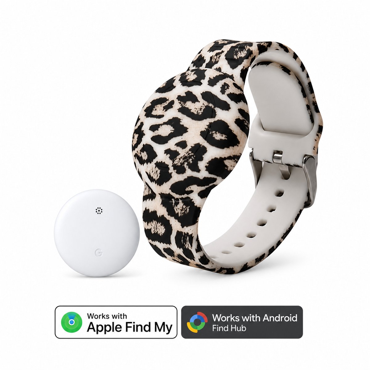 Kinder Horloge - GPS armband- Werkt met Apple Find My - Armband inclusief tracker - Geschikt voor AirTag - Met Geluidssignaal - Waterdicht