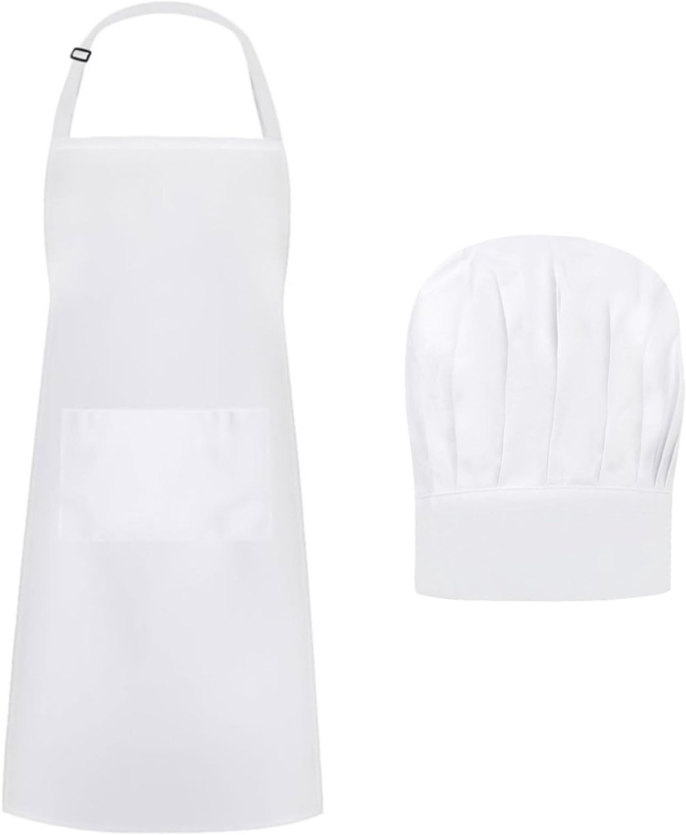Verstelbare witte kookschort en ademende kookmuts voor mannen en vrouwen, ideaal voor bakken in de keuken, thuis of in restaurants.
