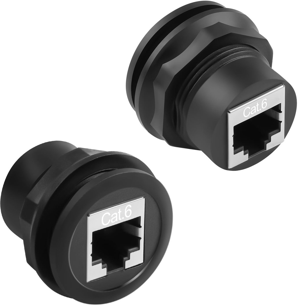 QIANRENON CAT6 RJ45 Ethernet Adapter Coupler - 1000Mbps - 2 Stuks - Geïsoleerd en Vast Gemonteerd