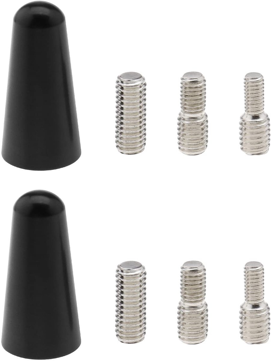 VT Goods - Universele Voertuig Dak Mount Antenne - Korte Antenne Mast 3 cm - Aluminium Vervanging - Zwart - Compatibel met Veel Automodellen - Inclu...