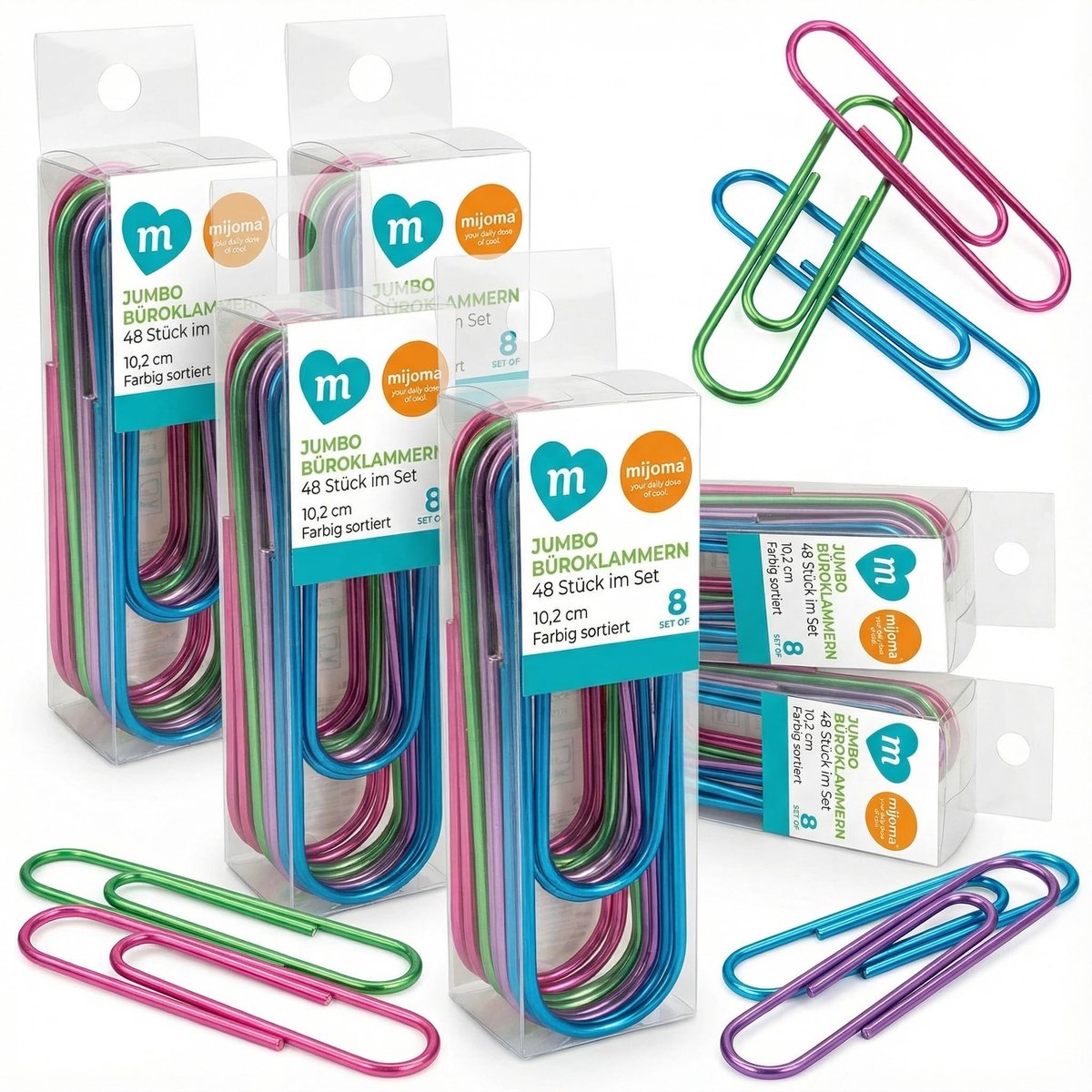 aladdien - Paperclips - Kleurrijke Metalen Paperclips - Organisatie - 10.2 cm - Kantoorbenodigdheden - Handig voor Documenten - Geschikt voor Thuis ..