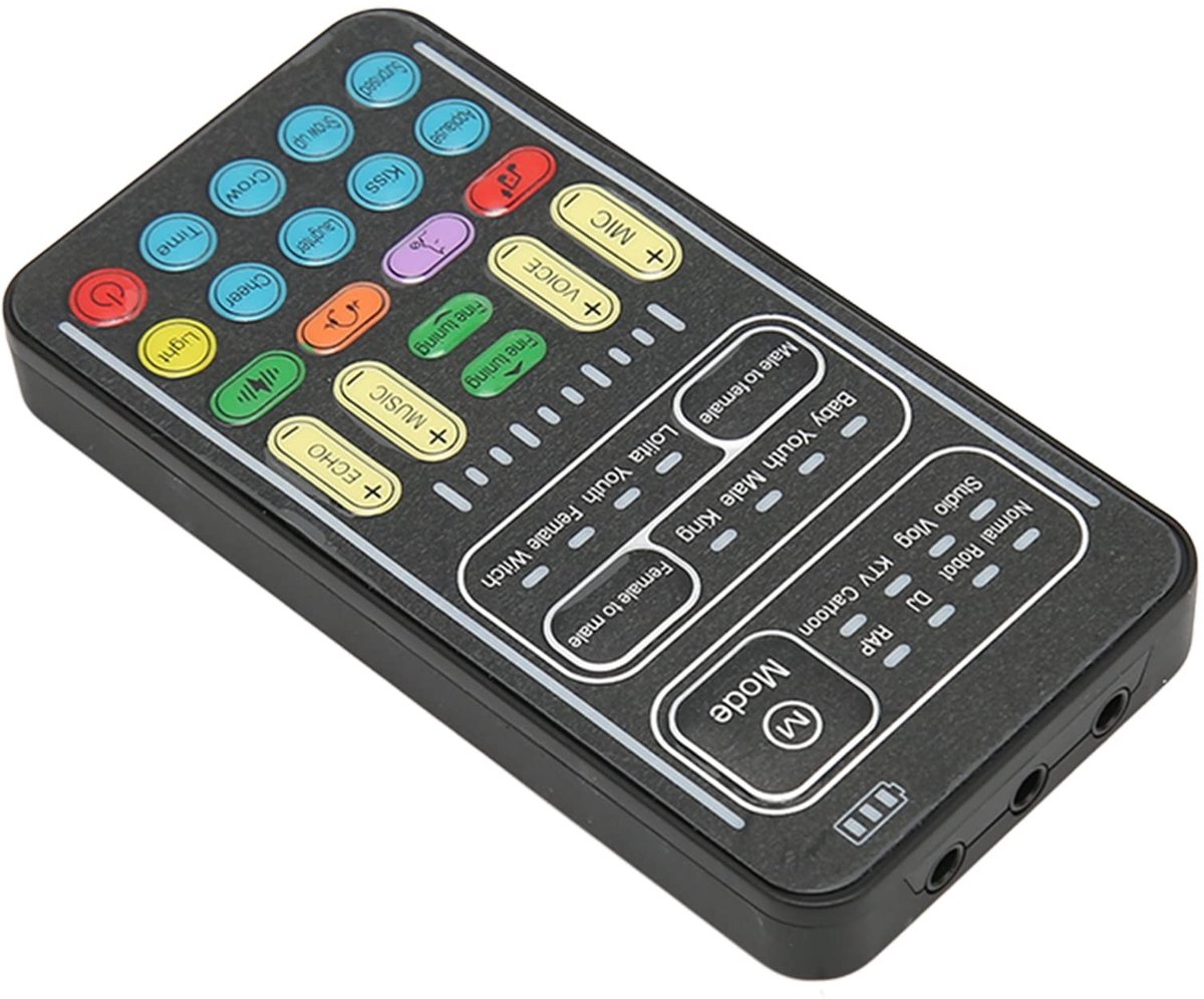ONF3 - Stemveranderaar - Draagbare Geluidskaart - Met 8 Geluidseffecten - Mini Formaat - Geschikt voor Gaming - Perfect voor Vloggen - Voor Crea...