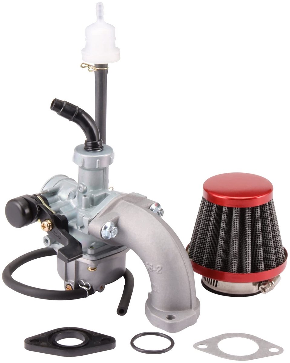 WOOSTAR 22mm PZ22 Carburetor met Luchtfilter en Inlaatmanifold voor 110cc 125cc Dirt Bikes en ATV's