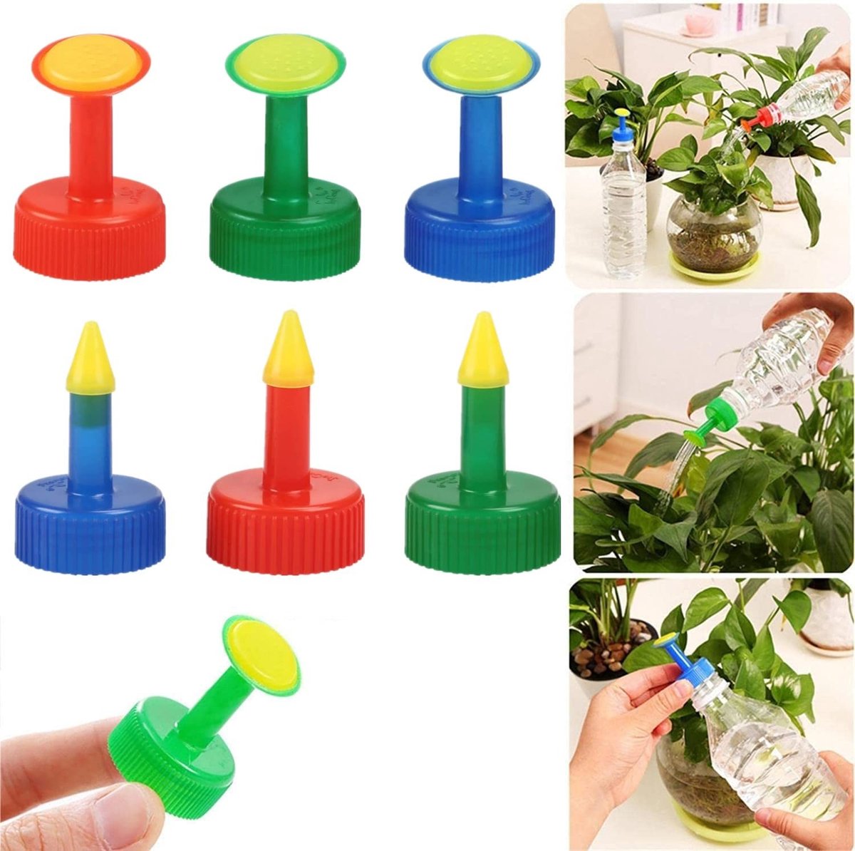 Allecto - Plant Watering Device - Watering Spike - Voor Plastic Flessen - Kleur: Rood, Groen, Blauw - Tuinieren - Geschikt voor 28mm Flessen