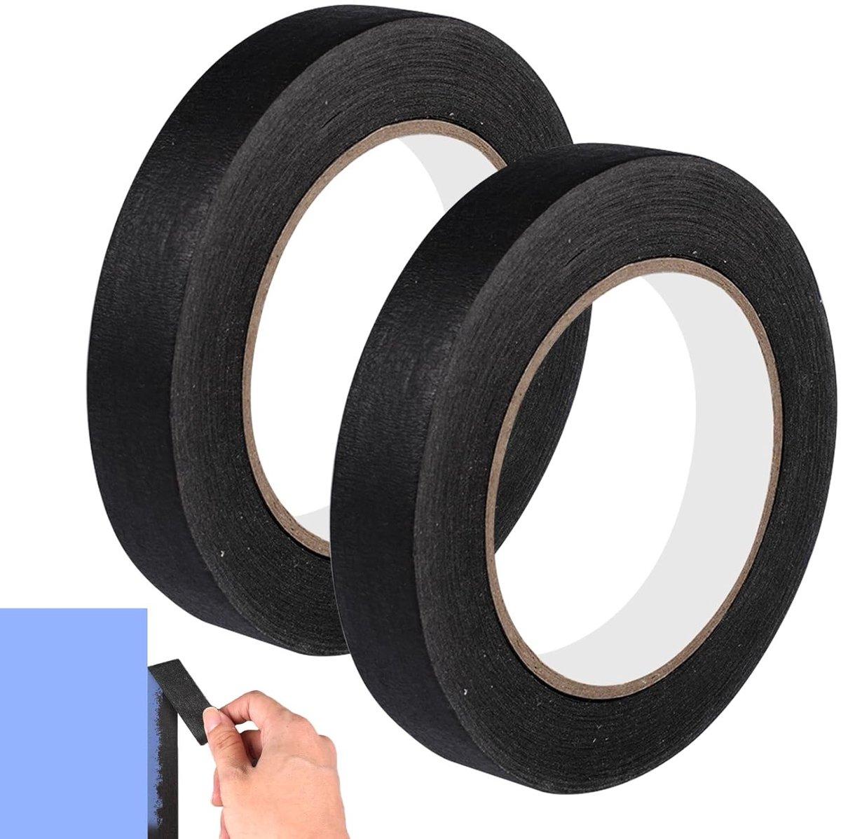 2 Rollen Masking Tape 20mm x 50m voor Schilderen en Renovatie - Sterke Hechting, Plakband voor Strakke Randen en Textuur