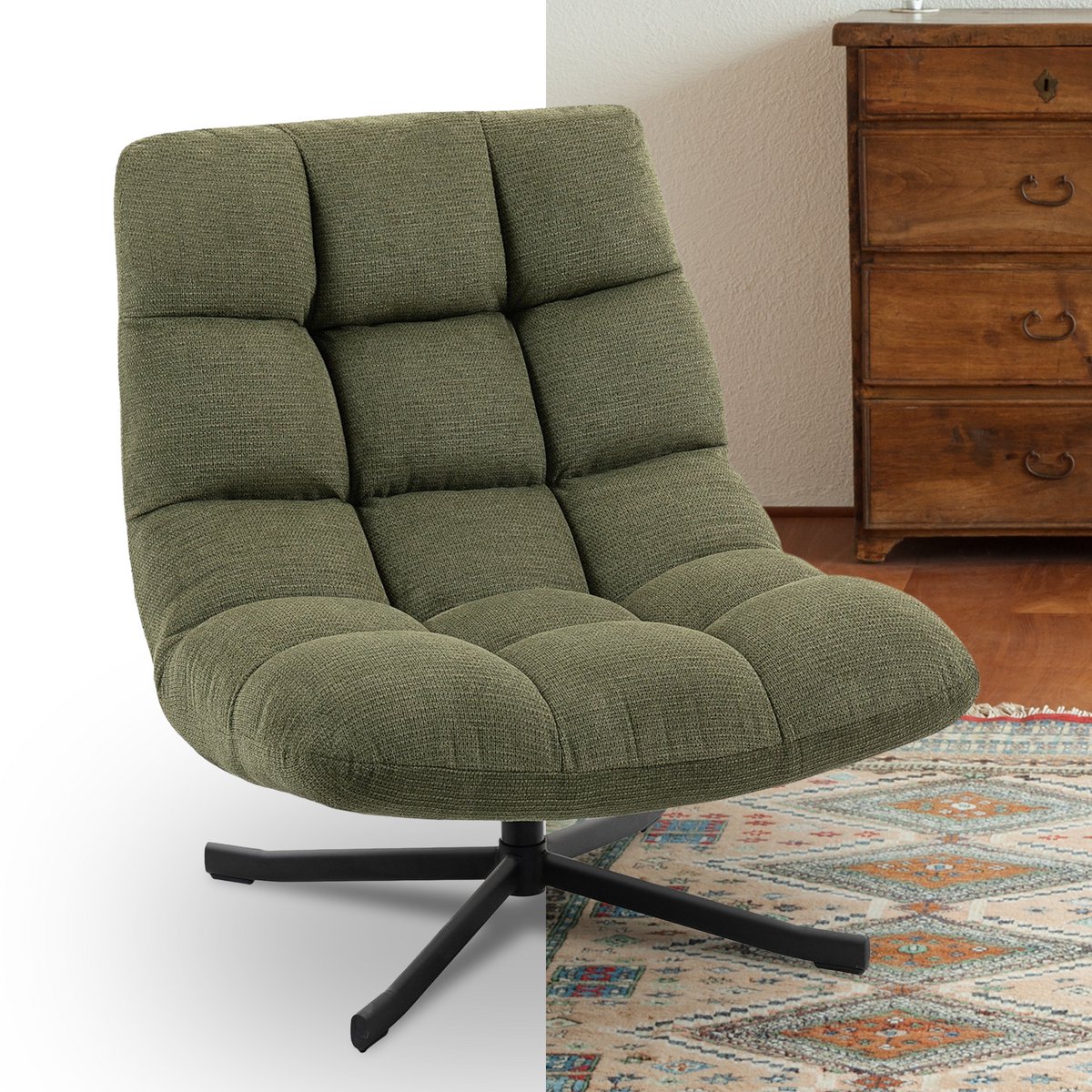 Fauteuil - Relaxstoel - Relaxfauteuil - Stoel - Met armleuning - Voor één Persoon - Groen