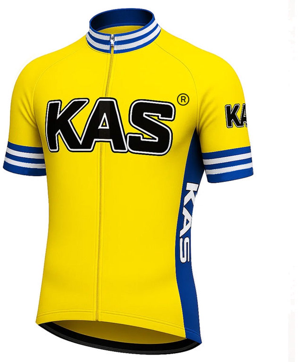 Retro Wielershirt Kas Kaskol - Geel Gruppo Sportivo - L