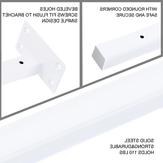 Stevige Wandconsole voor Zwevende Planken - 300 mm Hoeksteun voor Zware Lasten - 2 Stuks in Wit, Ideaal voor DIY Projecten en Interieurdecoratie van Merkloos — afbeelding 2