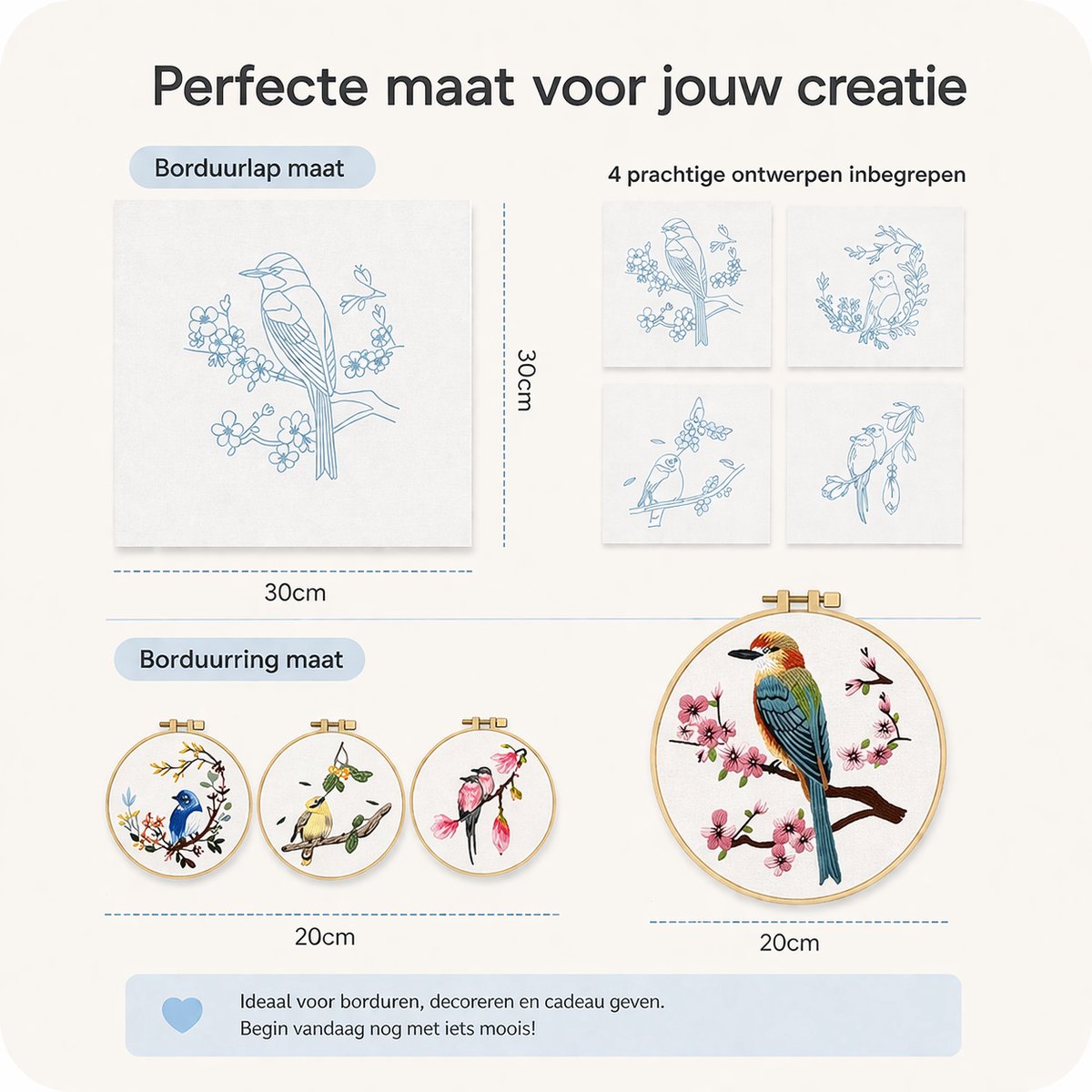 BOTC Borduurpakket - Borduurset van 4 - Borduurpakketten voor Volwassenen - Hobby en Creatief - Borduren — afbeelding 5