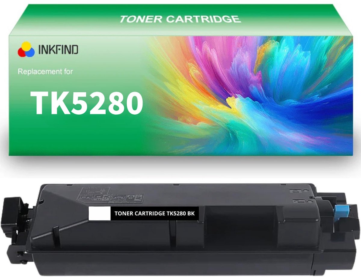 INKFIND TK-5280 Zwart tonercartridge compatibel met Kyocera TK5280 TK-5280 Zwart geschikt voor Kyocera ECOSYS M 6235cidn/6235cidnt/6635cidn/P 6235cdn - 1-pack Zwart