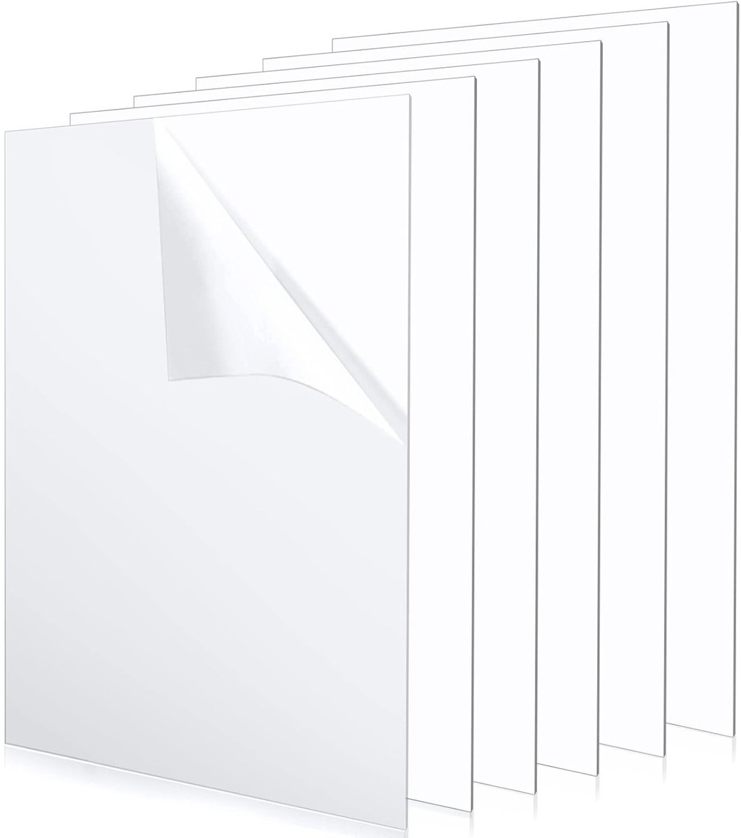 Transparante Acrylplaten 300 x 300 mm - 6 x 3 mm Dikte voor DIY Projecten, Creatieve Klussen en Visualisatie