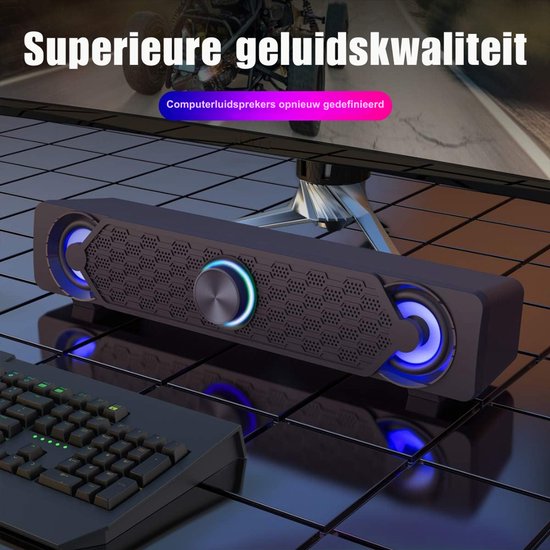 SNJY® Soundbar - USB Computerluidspreker - TV Speaker - Home Cinema - Gaming - 10 W - Zwart van Merkloos — afbeelding 2