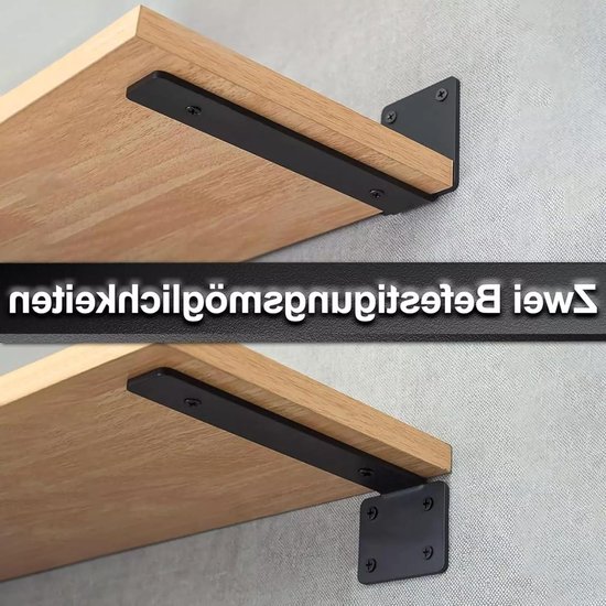 Set van 2 Wandplanken Steunen, Draagkracht 45 kg, 5 mm Dikte, Ideaal voor Drijvende Planken en Muurmontage — afbeelding 4