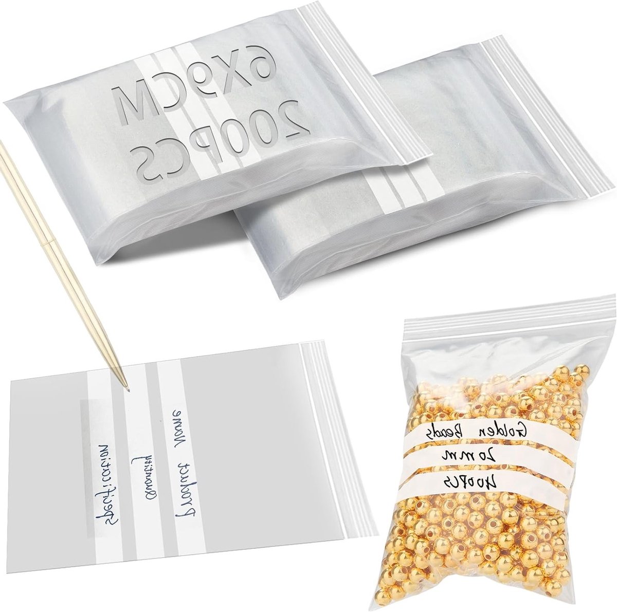 Herladen Plastic Gripzakjes voor Monsters 2.3x3.5 Inch - Herbruikbaar, Waterdicht en Dichtbaar