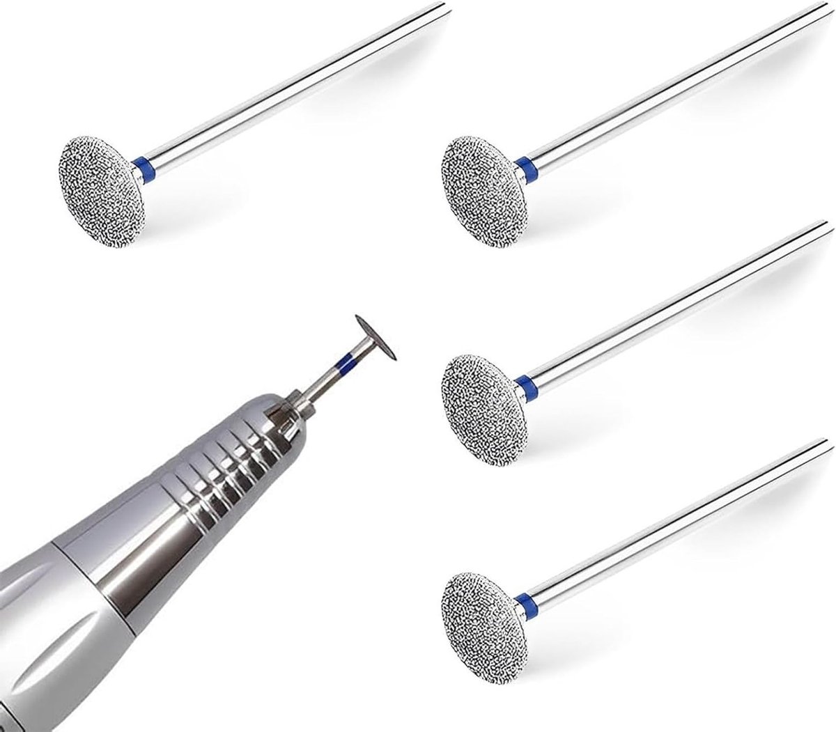 Set van 4 nagelfrees slijpschijven voor manicure, T-vormige slijpkoppen voor dode huid en hakverzorging