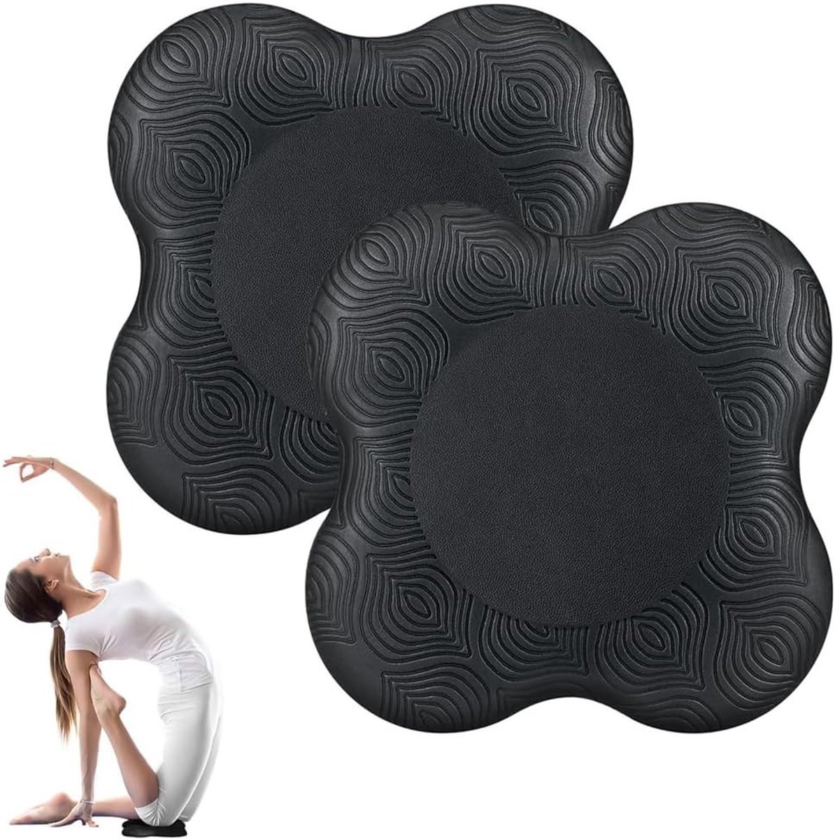Comfortabele Kniekussens voor Yoga en Pilates - Antislip, 20 x 20 cm, Ondersteuning voor Knieën, Set van 2, Ideaal voor Sport en Fitness
