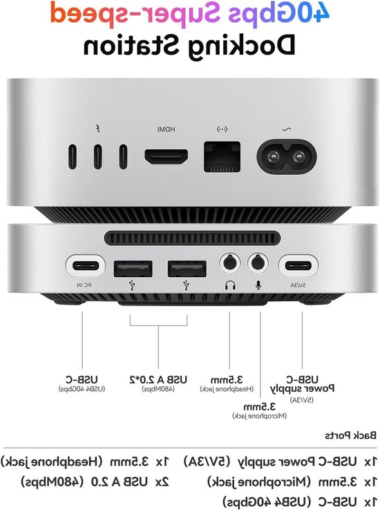 Externe SSD - Draagbare Opslag - Snelle Data Transfer - 40Gbps Snelheid - 512GB - Zilver — afbeelding 2