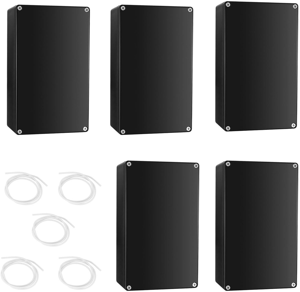 Set van 5 Elektrische Projectdozen, ABS Kunststof, IP65 Waterdicht, Stofdicht, Met Deksel, Compacte Afmetingen 83 x 58 x 34 mm