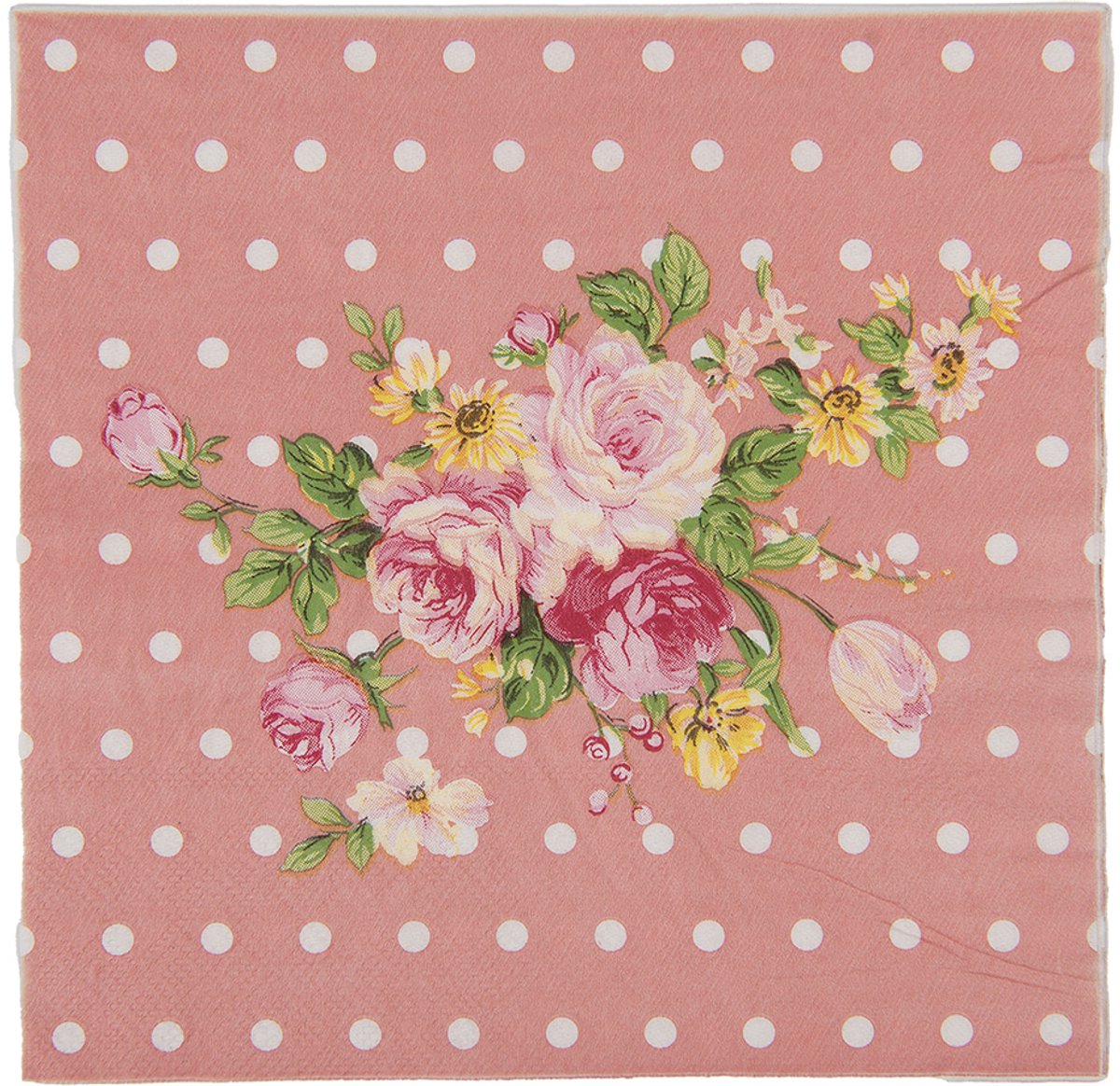 Clayre & Eef Servetten Papier Set van 20 33x33 cm Roze Papier