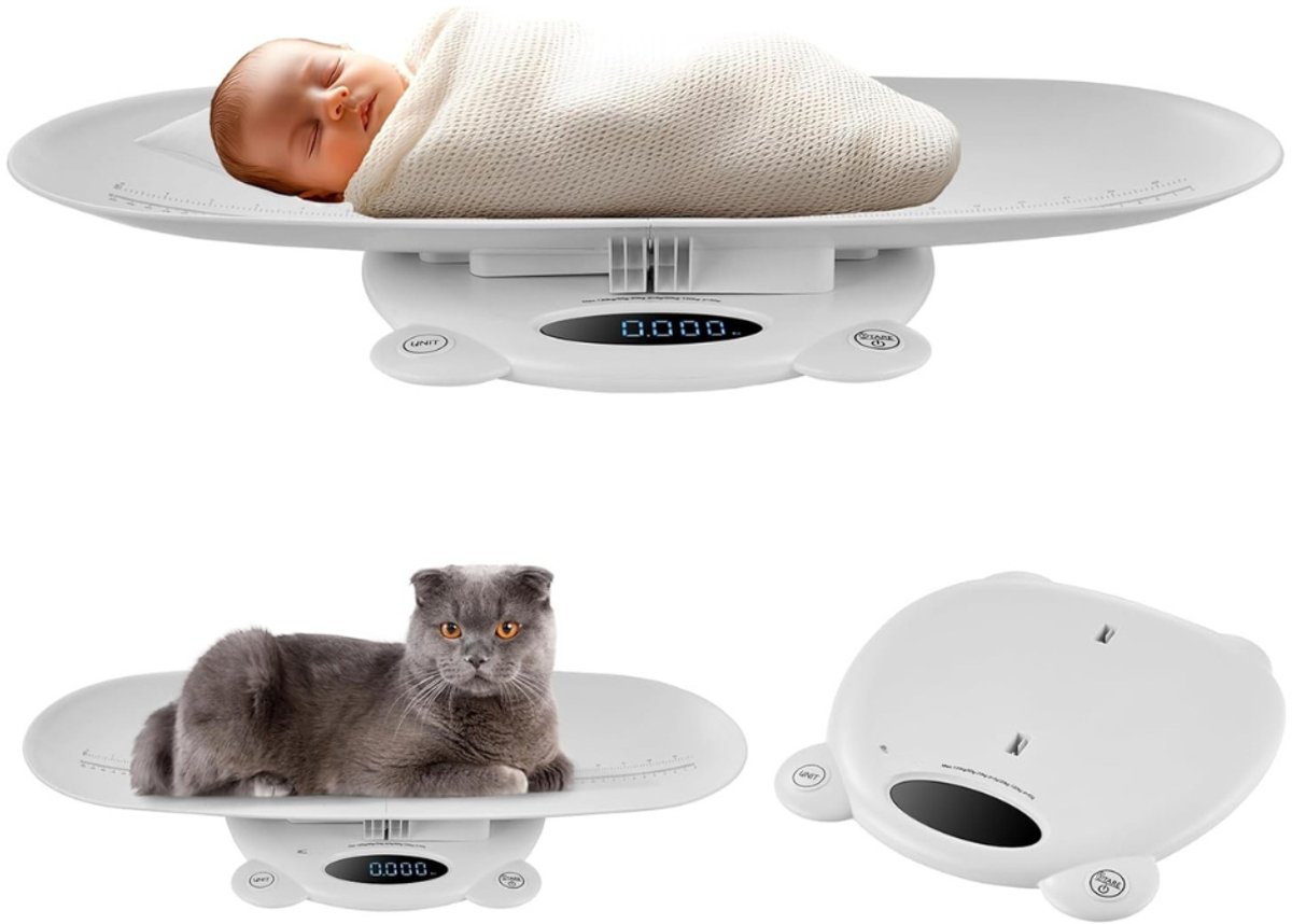 TopChoice® Baby Weegschaal - Dierenweegschaal Digitaal - Dierenweegschaal - 3 in 1 - Wit