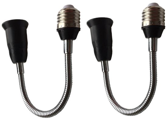 Flexibele E27 naar E27 verlengadapter 39 cm - 2 stuks voor LED-lampen en verlichting