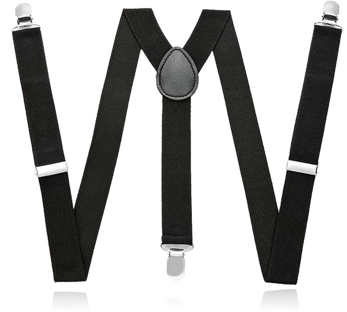 Allecto - Zwarte Leren Riem - Voor Ski Broeken en Werkbroeken - Stevige Clip - Unisex - Veelzijdige Gebruik - Hoogwaardige Kwaliteit - Geschikt voo..