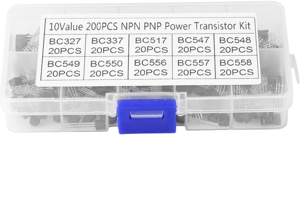 Allecto - Power Transistor - 200 stuks - Voor DIY Reparatie - 10 Waarden - TO-92 - Elektrische Apparaten - Geschikt voor Hobbyisten - Assortiment