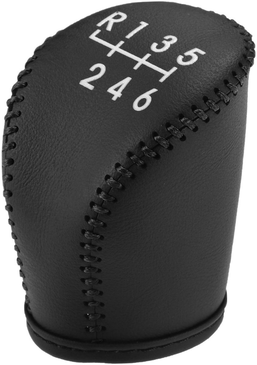 aladdien - Gear Shifting Knob Cover Trim - Versnellingspook Cover - Zwart - Kunstleder - Bescherming en Stijl - Geschikt voor Nissan Qashqai 2008-20..