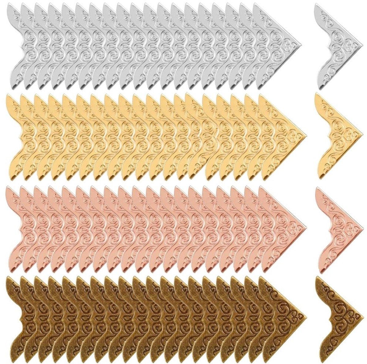 aladdien - Retro Metalen Boek Hoekbeschermers - Decoratieve Bescherming - Set van 80 Stuks - Bescherming voor boeken - Meerdere kleuren beschikbaar ..