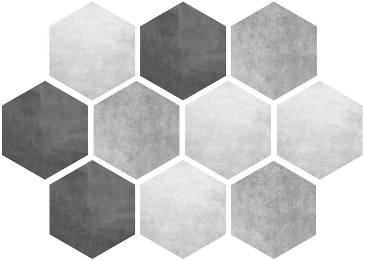 Sanpyl Hexagonale PVC Vloerstickers - 10 Stuks voor Badkamer en Keuken